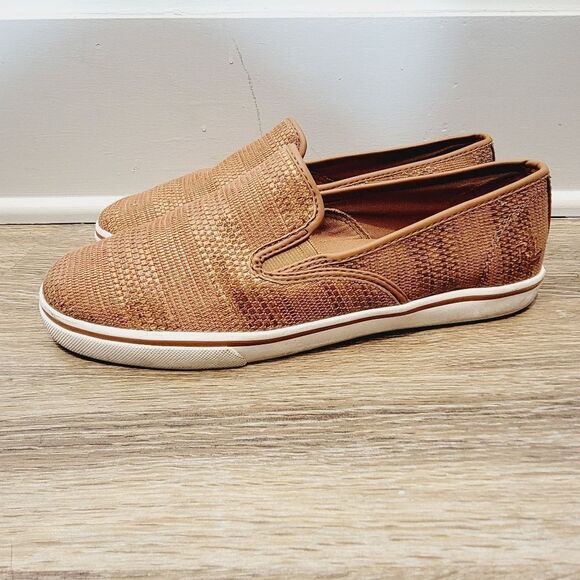 Lauren Ralph Lauren Janis Woven Slip On Tan Loafers Size 9 - Picture 3 of 12